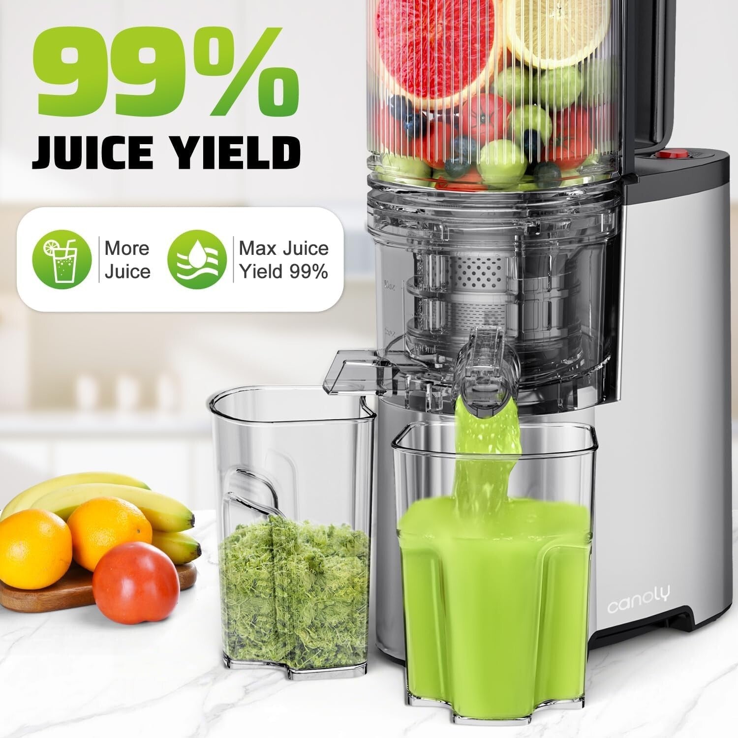 Elegant 5.8" Chute Juice Extractor with 400W Power for Whole Fruits & Veggies