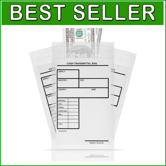 Secure Tamperproof Cash Bags - 6x9 Inch Self-Adhesive Envelopes, 500 Per Pack