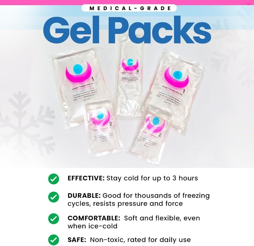 Extra Strength Cold Cap for Scalp Cooling & Concussion Relief - 8x8 Size