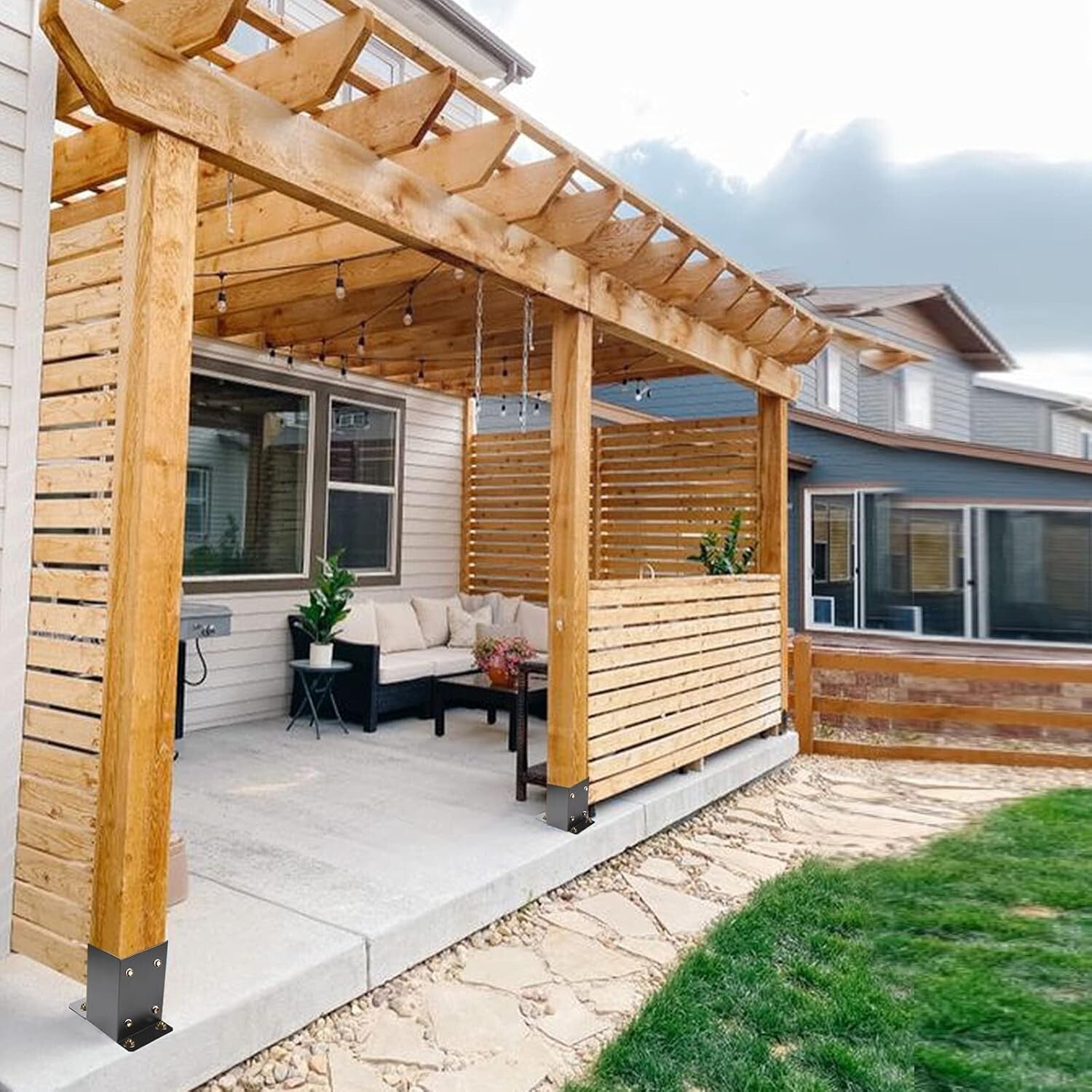 Durable 10-Pack Post Base with Accessories for Pavilion and Deck Installations