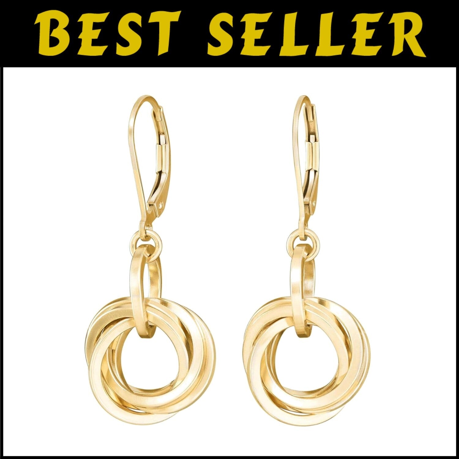 Trendy 14K Gold Filled Chunky Circle Dangling Earrings - For Everyday Wear