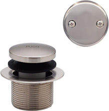 Load image into Gallery viewer, Satin Nickel 14" x 1-1/2" Tub Waste Assembly with Tip-Toe Drain Plug - 1-Pack