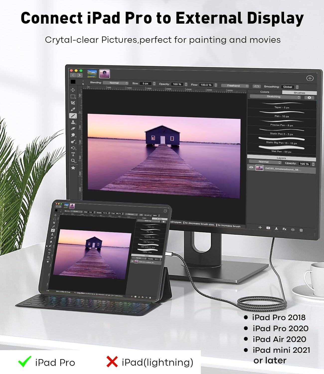 Premium 5 Pack USB-C to HDMI 4K Cable - Compatible with Mac, iPhone, Galaxy