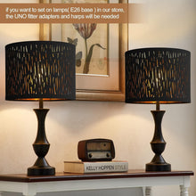 Load image into Gallery viewer, Versatile Dark Black Drum Lampshades - 12.7" for Table/Floor/Pendant Lights