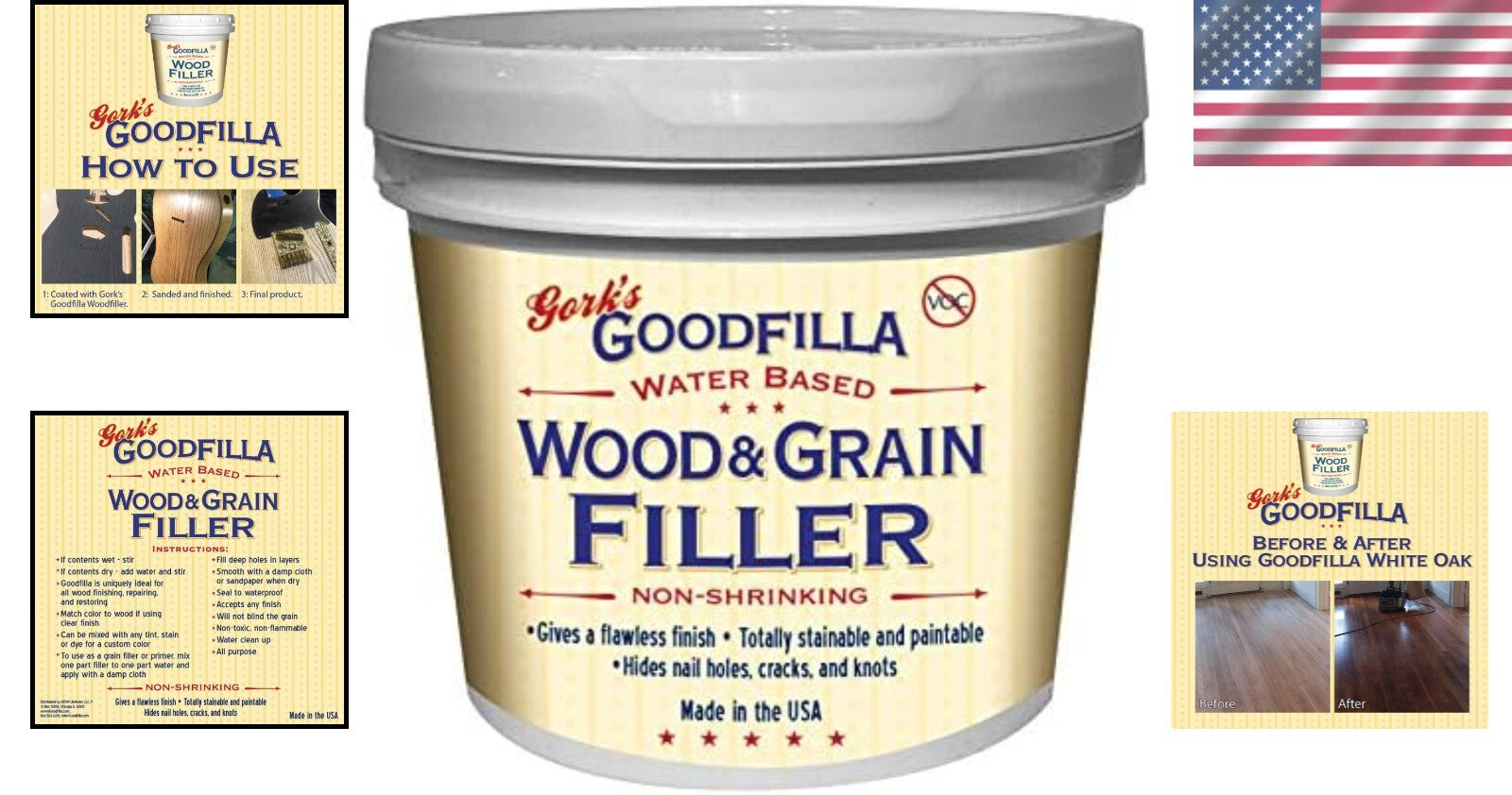 Water-Based Ebony Wood and Grain Filler - 1 Gallon, Perfect for Woodworking