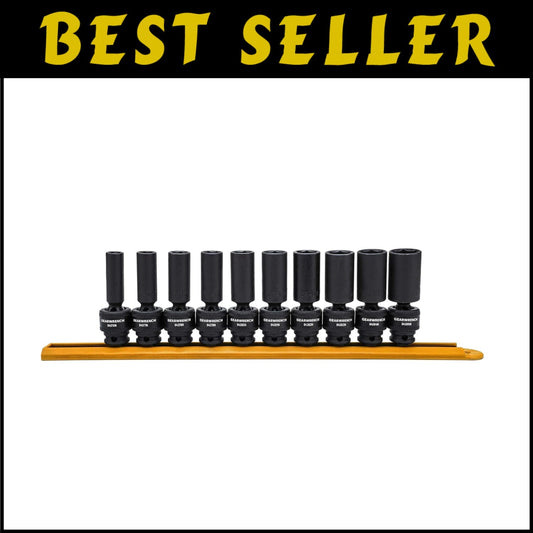 10 Pc. 3/8 Inch Drive Impact Socket Set - Chrome Molybdenum for Durability