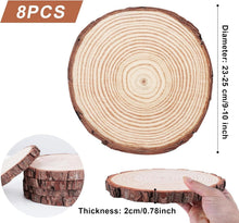 Load image into Gallery viewer, DIY Craft Wood Slices 9-10'' - Natural Pine Rounds for Home &amp; Event Decor