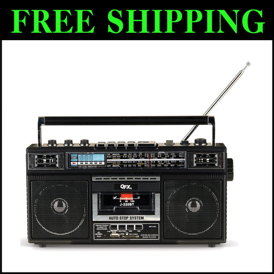 Vintage Boombox with Bluetooth & Recorder - Enjoy Your Classic Cassette Tunes