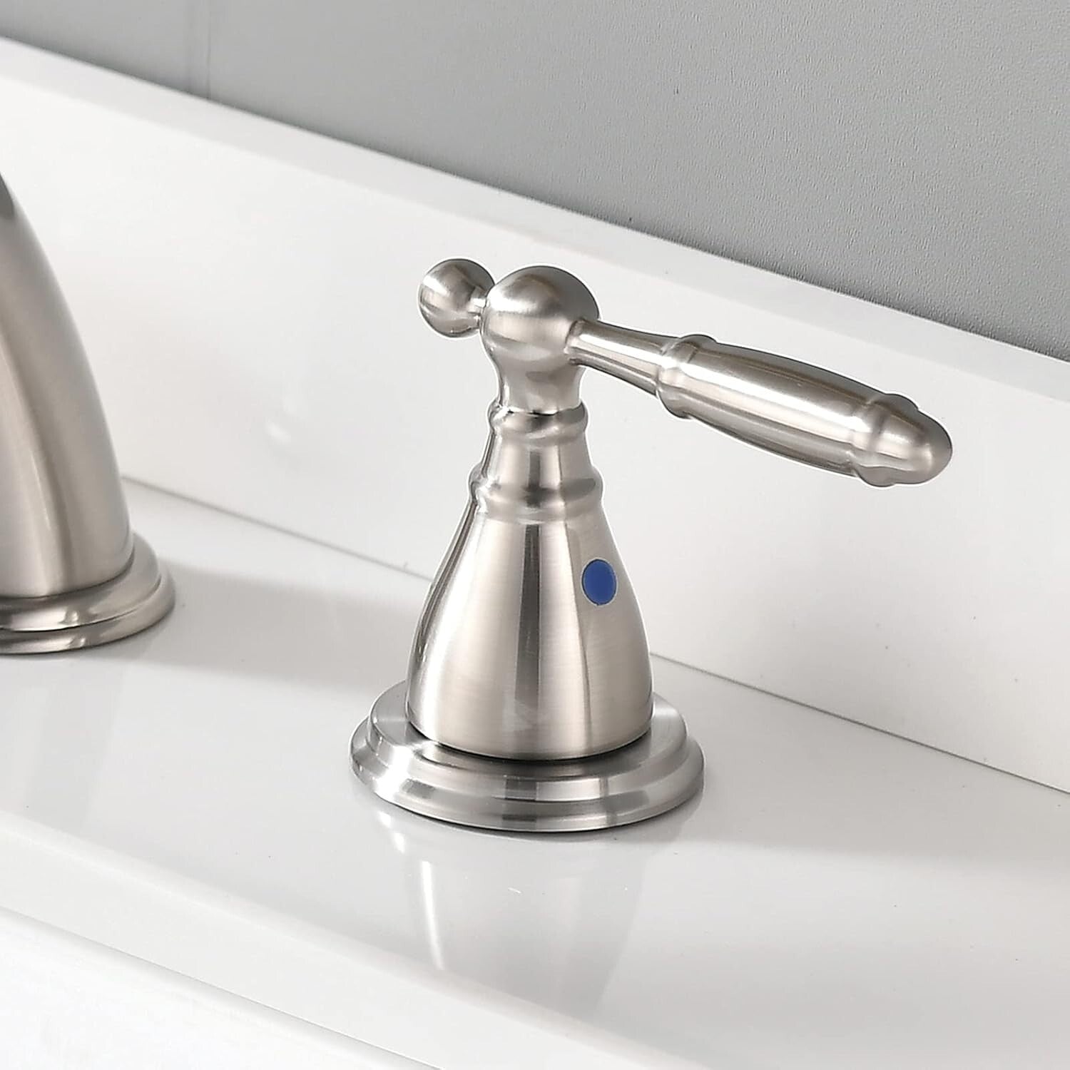 Elegant 2-Handle Brushed Nickel Bathroom Sink Faucet - Easy Install & Durable