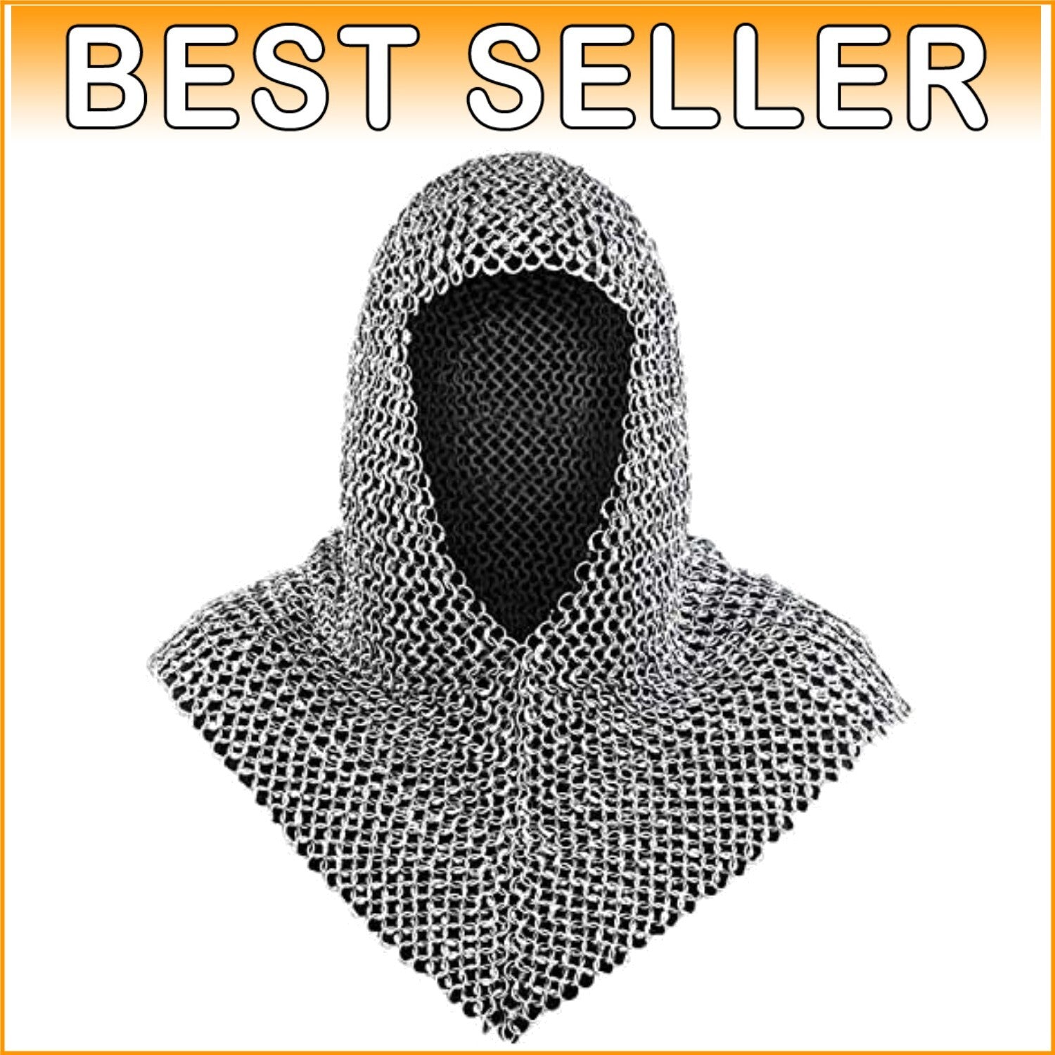 Durable 4-Pound Chainmail Coif Armor - Medieval Neck Protection in 18.75 Inches