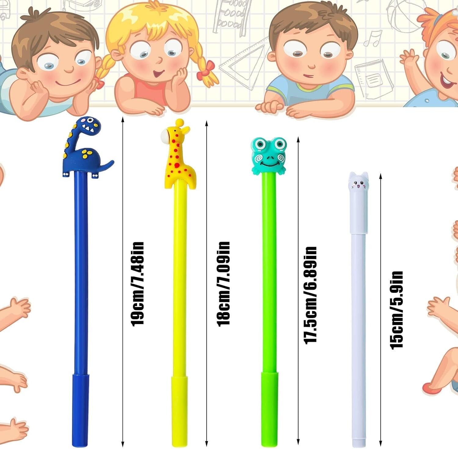 Cute Animal Style Bulk Pens - 0.5mm Gel Ink, Ideal for Kids, Teachers & Gifts