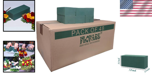 Versatile 48-Pack Floral Foam Blocks – Ideal for DIY Crafts and Centerpieces