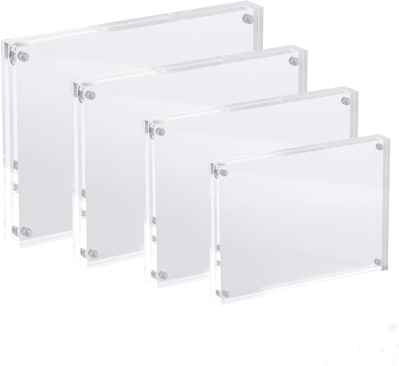 5x7 Acrylic Photo Frame Set - Elegant Magnetic Double-Sided Display (5 Pack)