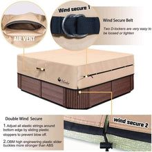 Load image into Gallery viewer, UV Resistant Waterproof Hot Tub Cover - Fits 76'' x 76'' Spas with Drawstring