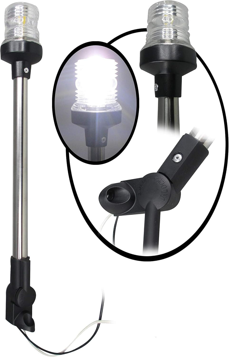 Durable LED Anchor Light with Waterproof Housing - USCG Approved 3NM Visibility