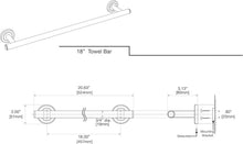 Load image into Gallery viewer, 18" Wall-Mounted Brushed Brass Towel Bar - Easy Install with Lifetime Warranty