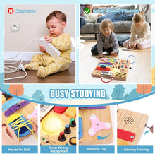 Load image into Gallery viewer, Travel-Friendly Montessori Busy Board with 15 Switches &amp; 26 LED Lights for Kids
