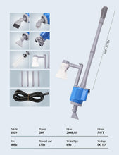 Load image into Gallery viewer, 6-in-1 Electric Aquarium Cleaner: 12V, 28W Gravel Vacuum for 10-200 Gallon Tanks