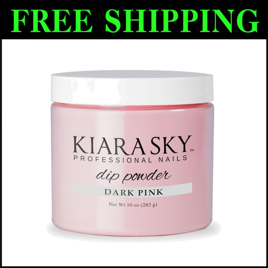 Long Lasting Dark Pink Nail Dip Powder - 10 oz, Glossy Finish for Pros