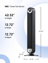 Load image into Gallery viewer, Powerful 42-Inch Tower Fan with Smart Sensors &amp; 9 Speeds for Ultimate Comfort