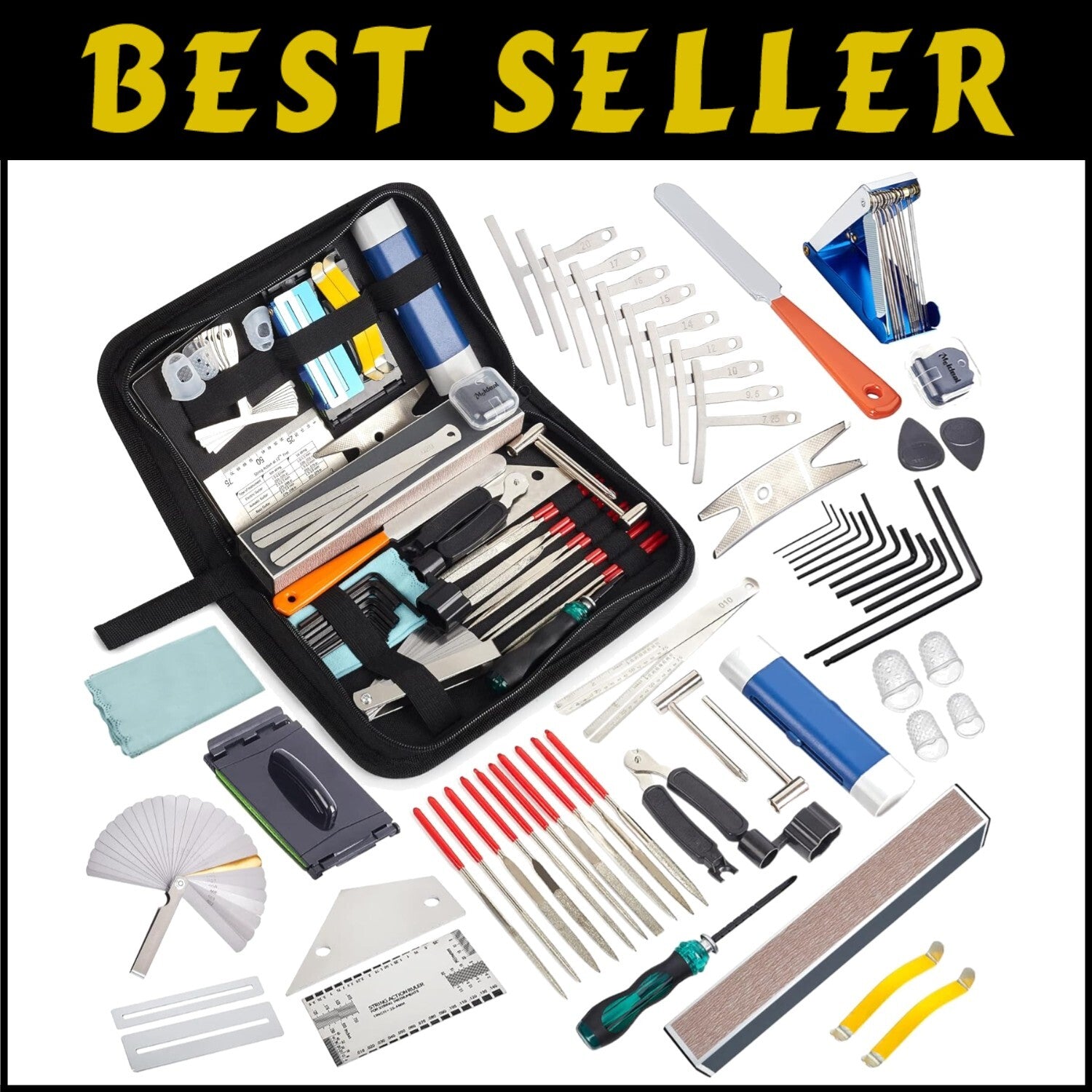 65-Piece Guitar Maintenance Tool Kit for Electric, Acoustic & Bass Instruments