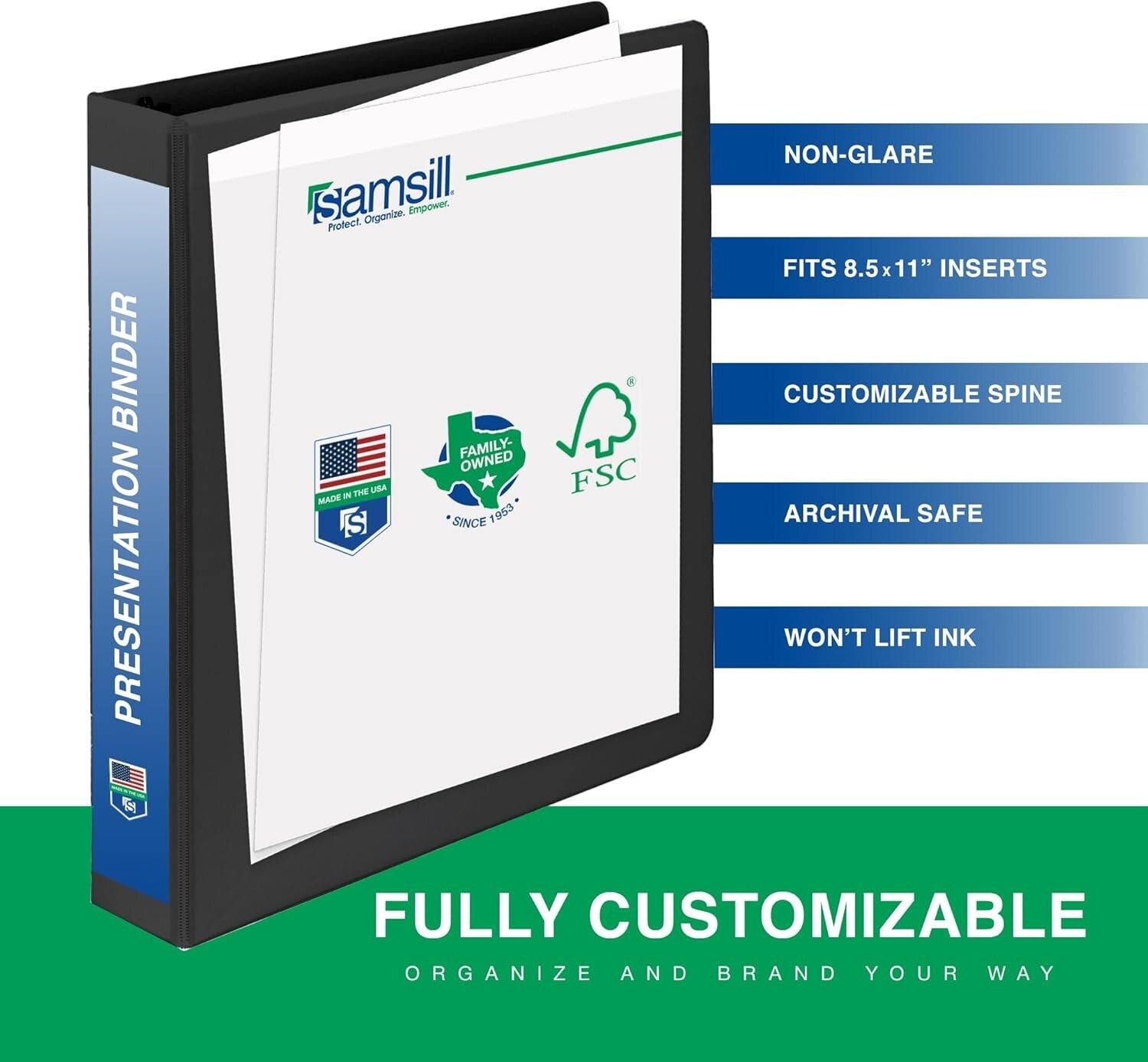 Professional 1 Inch Round Ring Binders - 12 Pack with Customizable Clear Covers