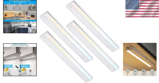 ETL Listed LED Under Cabinet Lighting - 22" 3CCT Dimmable Kitchen Lights, 4 Pack