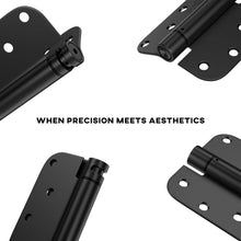 Load image into Gallery viewer, Heavy-Duty Matte Black Door Hinges 4 Pack - Adjustable Spring-Loaded System