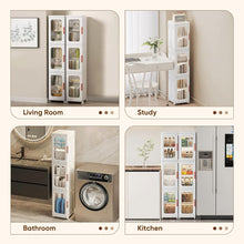 Load image into Gallery viewer, Compact 4-Tier Storage Organizer Cabinet with Adjustable Shelves - Modern White