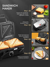 Load image into Gallery viewer, Portable 1200W Waffle Maker &amp; Panini Press - Removable Plates for Easy Cooking