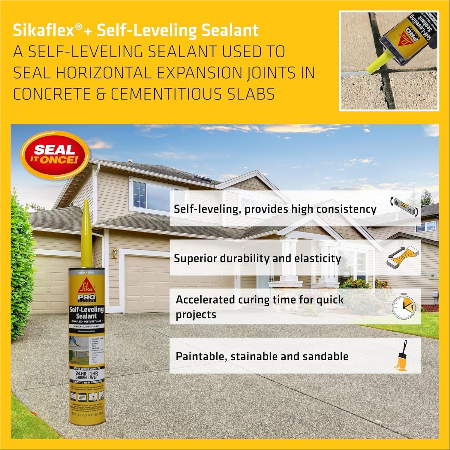 12 Pack of 10.1 Oz Self-Leveling Polyurethane Sealant - Waterproof & Durable