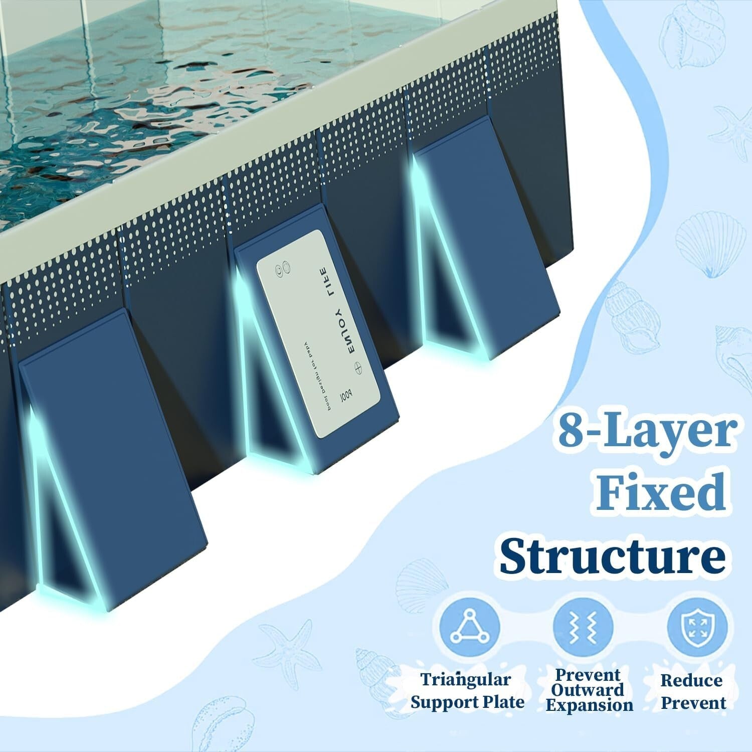 All-In-One Rectangular Family Pool with Cover and Maintenance Kit - 113" x 66"