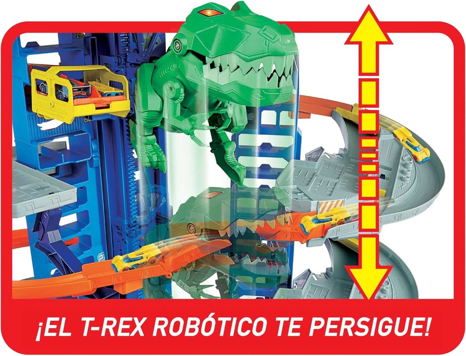 Ultimate City Toy Garage with T-Rex & 100+ Vehicle Parking – Fun Racing Playset
