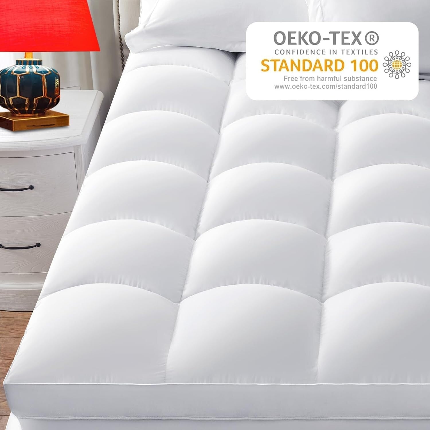 Breathable Full Mattress Cover with 5D Snow Down Fill - Pain Relief & Comfort