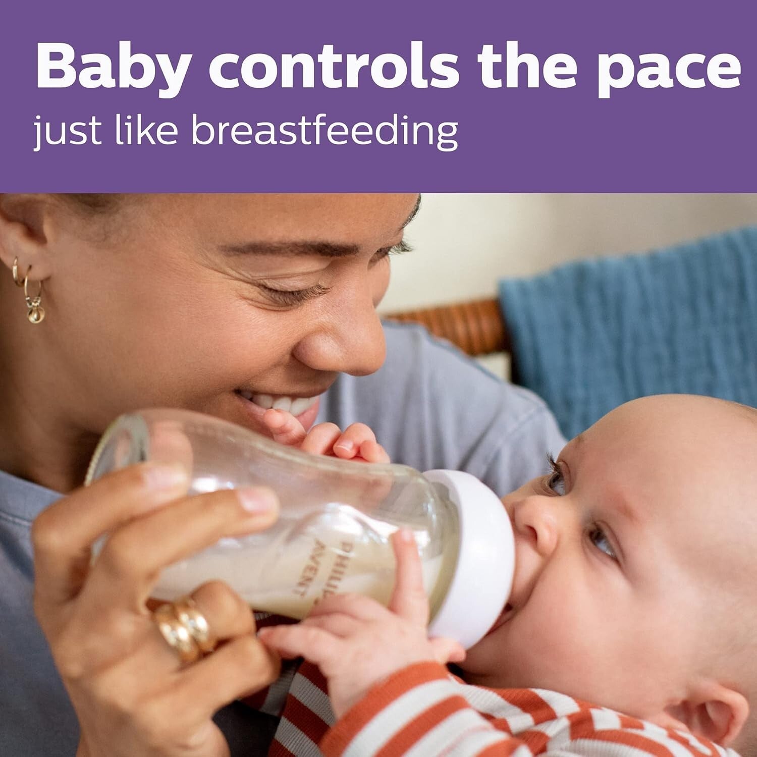 4-Pack Philips BPA-Free Glass Baby Bottles with Natural Response Nipple - 8oz