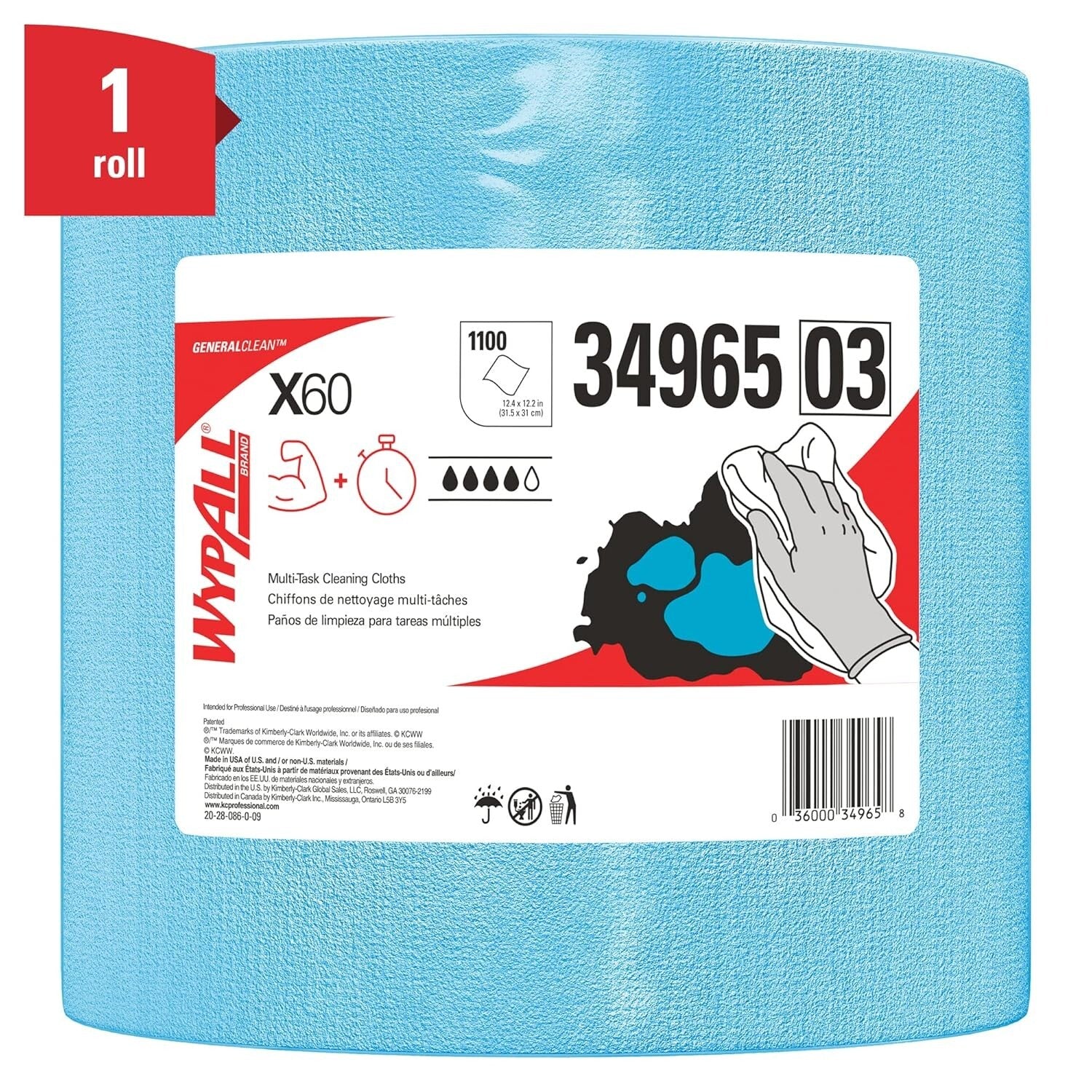 Strong & Lightweight X60 Cloths - 1,100 Sheets of Perforated Cleaning Power
