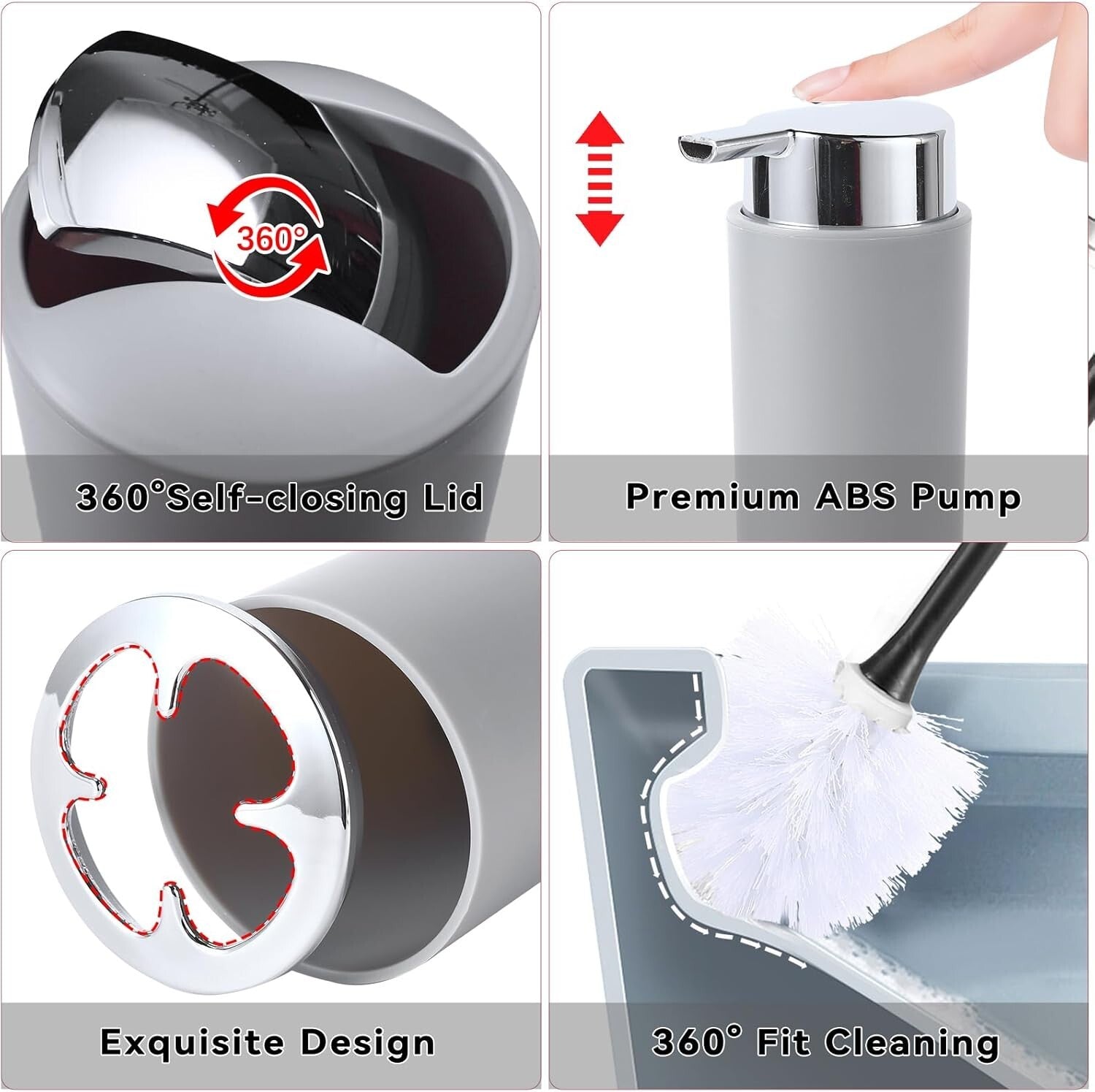 Durable Bathroom Decor 24PCS Set with Shower Curtain + Soft Microfiber Rugs