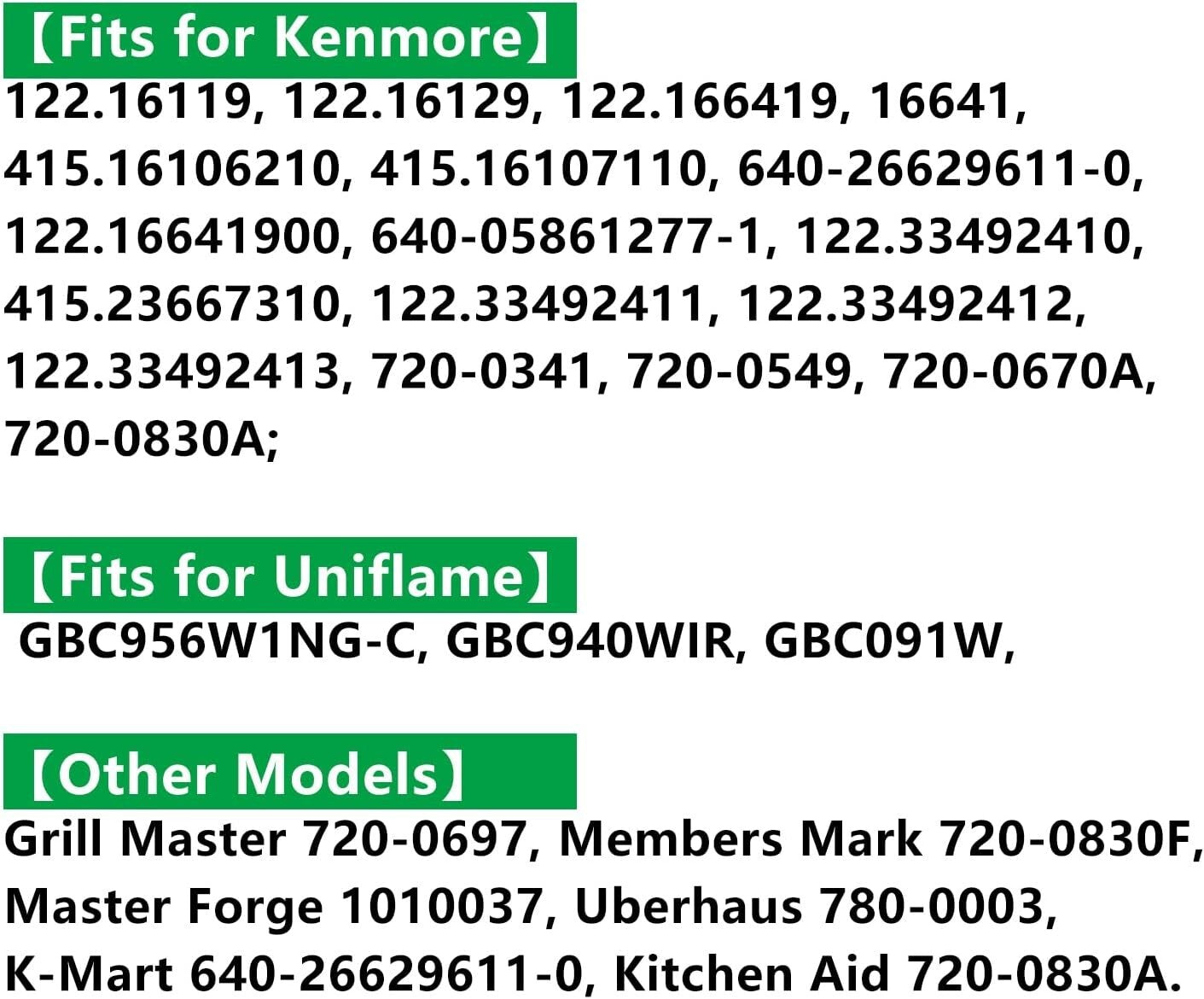 17" Grill Grates - Solid SUS 304 Stainless Steel for Nexgrill, Kenmore, Uniflame