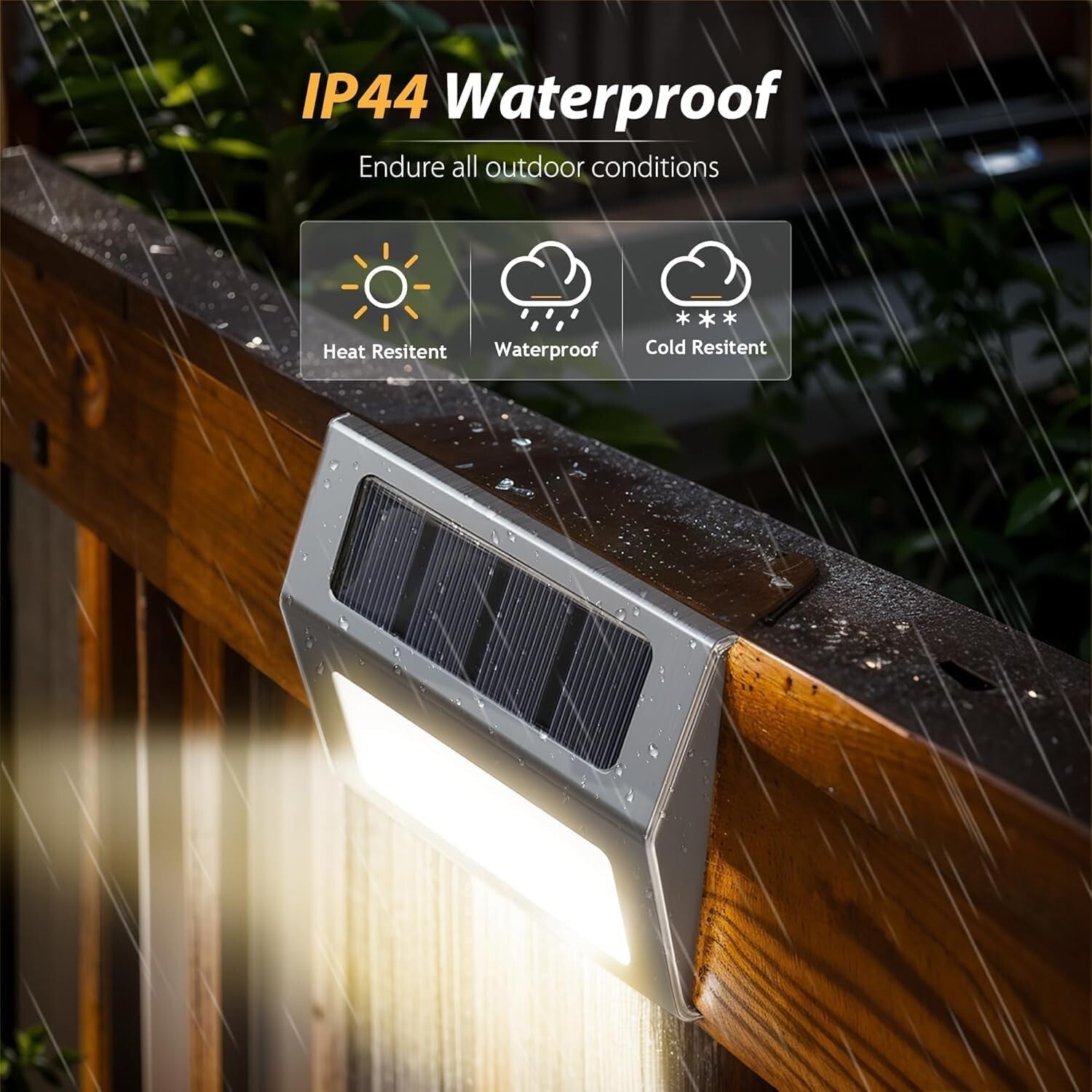 12-Pack Waterproof Solar LED Fence Lights - Automatic On/Off Outdoor Lighting