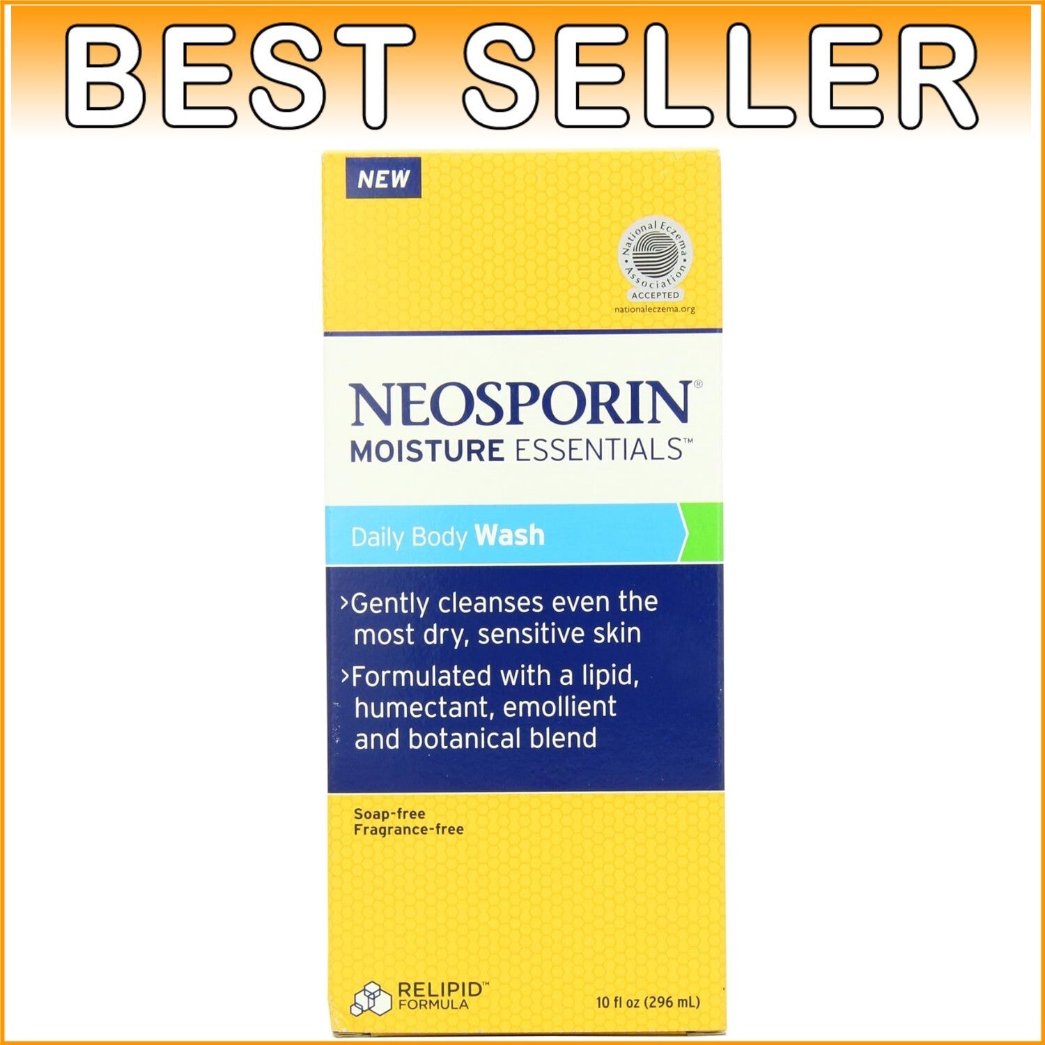 Essentials Moisture Body Wash - 10 Oz Non-Irritating Formula for Dry Skin Relief