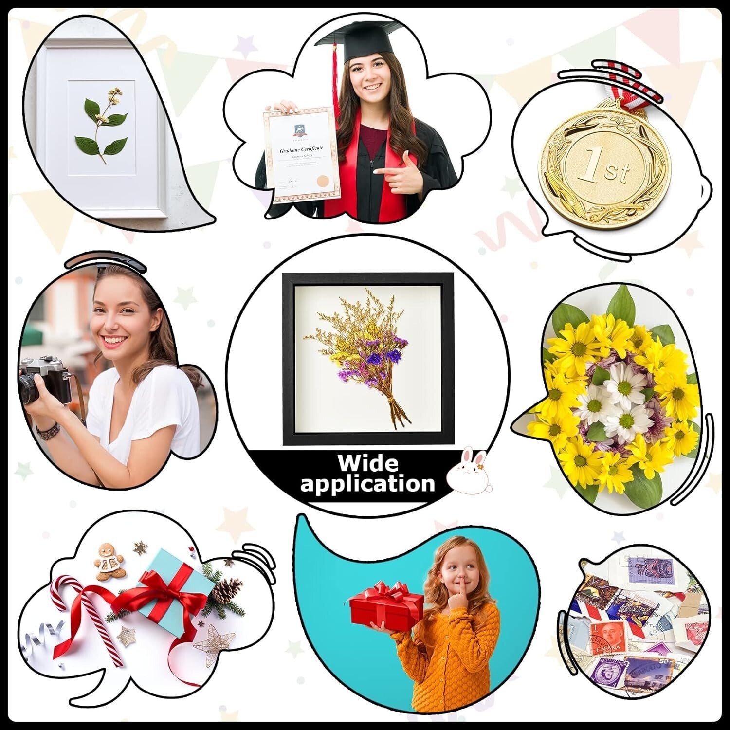 Elegant Wall Mount 12 Pcs Shadow Box Frames for Weddings & Special Events