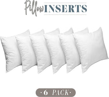 Load image into Gallery viewer, 6-Pack Square Poly-Cotton Pillow Inserts - Soft, Durable, Machine Washable