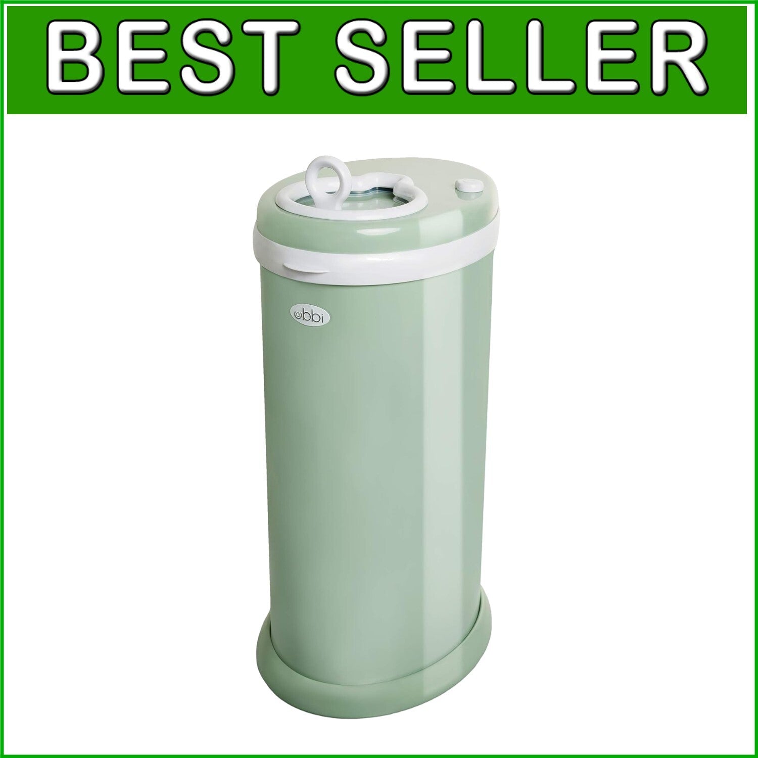 Essential Sage Green Diaper Pail - Innovative Odor Control Without Special Bags