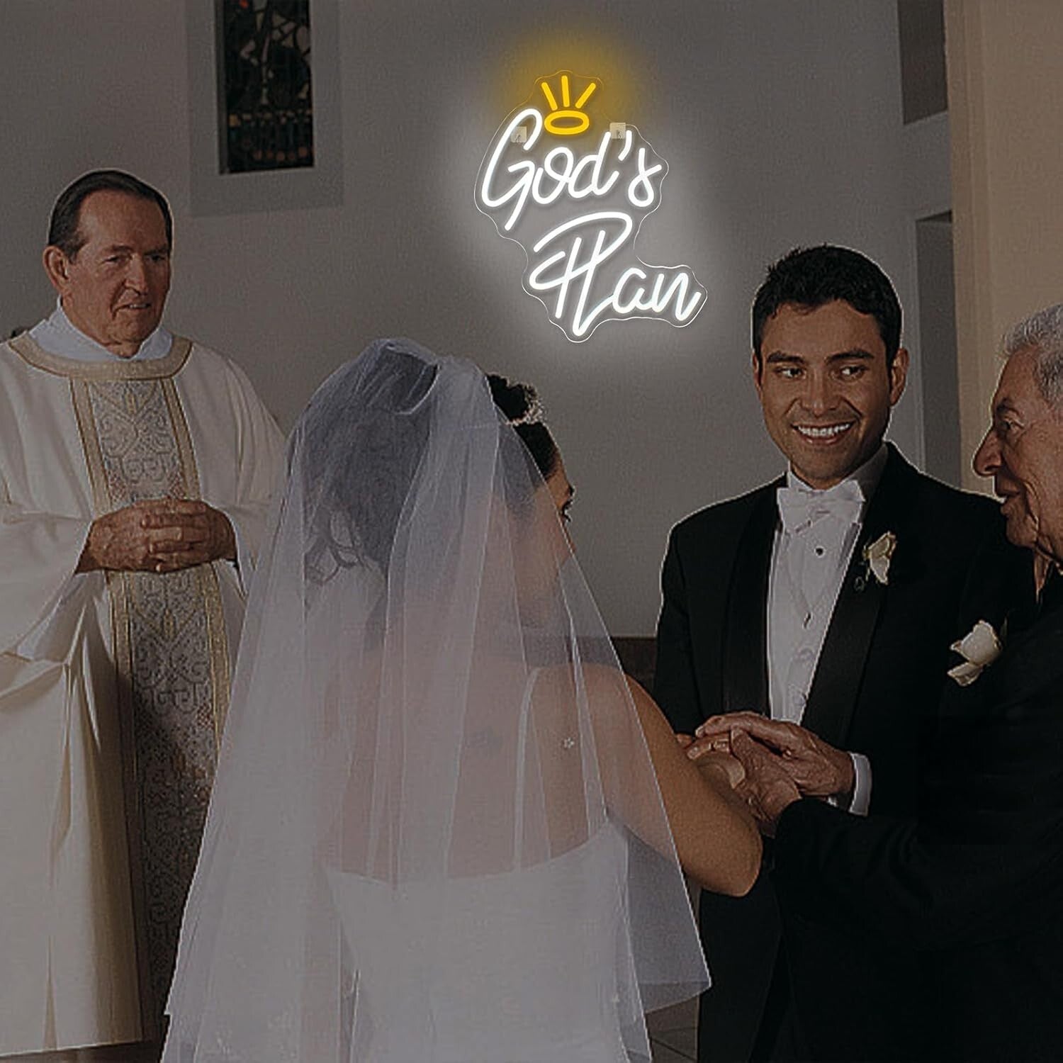 Elegant USB-Powered Neon Wall Sign - God's Plan Light for Bedroom & Living Room