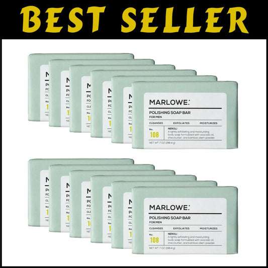 7oz Exfoliating & Cleansing Bar Soap for Men - 12 Pack with Natural Ingredients