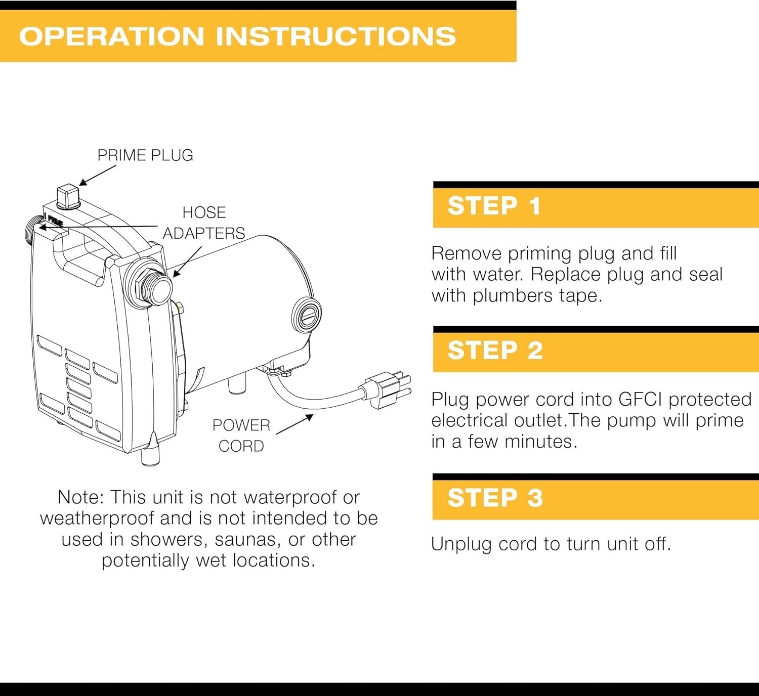 Reliable Cast Iron Portable Water Pump - 50 Feet Lifting Height, 1 Year Warranty