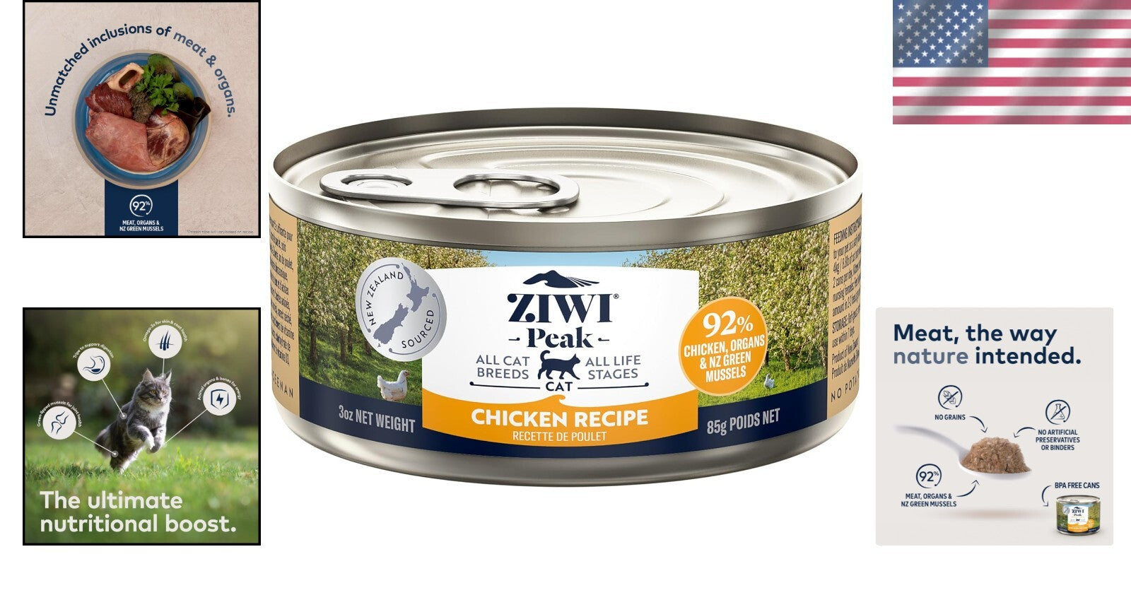 Premium Grain-Free Chicken Cat Food – 24 Cans of High-Protein Nutrition for Cats