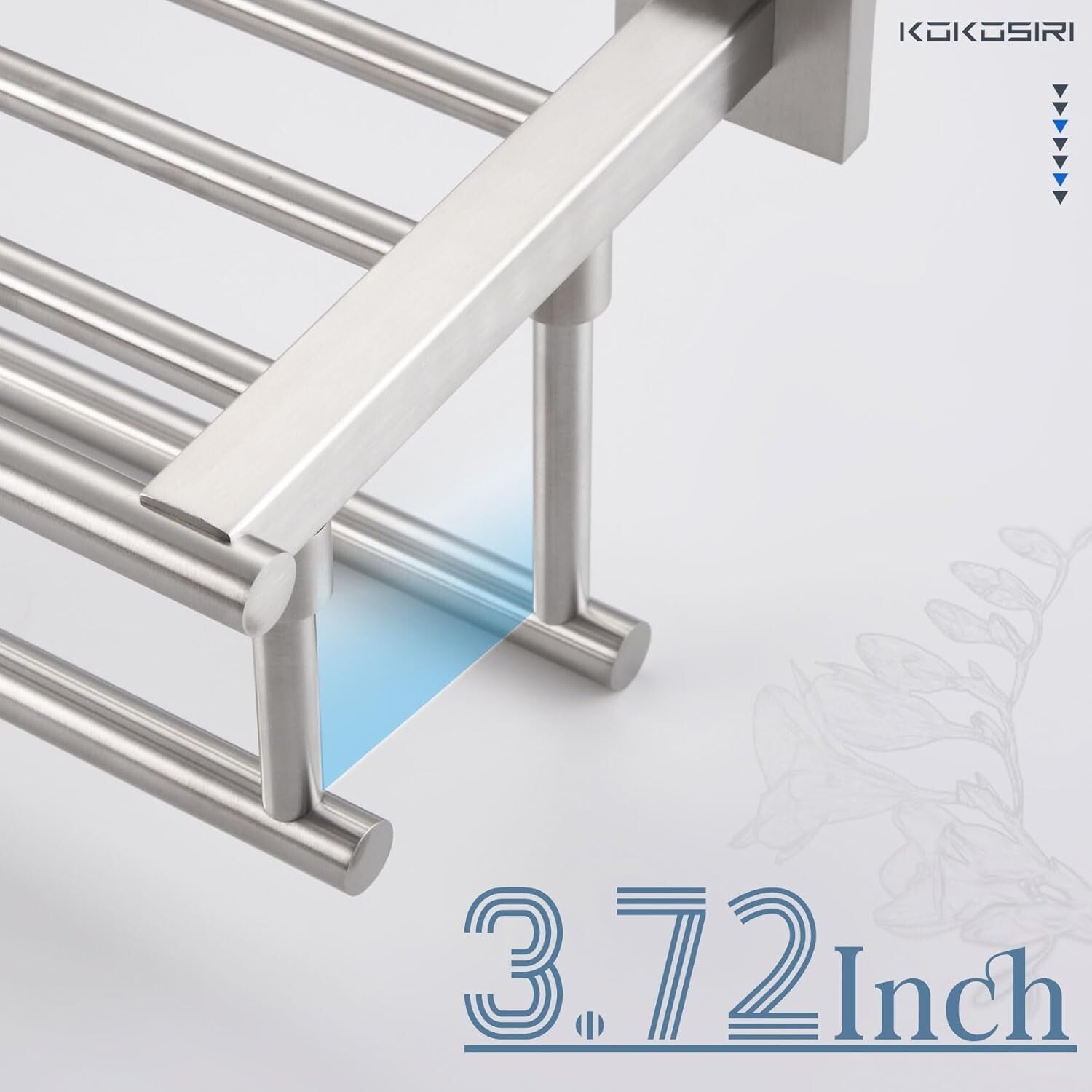 32-Inch Brushed Nickel Towel Shelf with Double Bars - Wall-Mounted Luxury