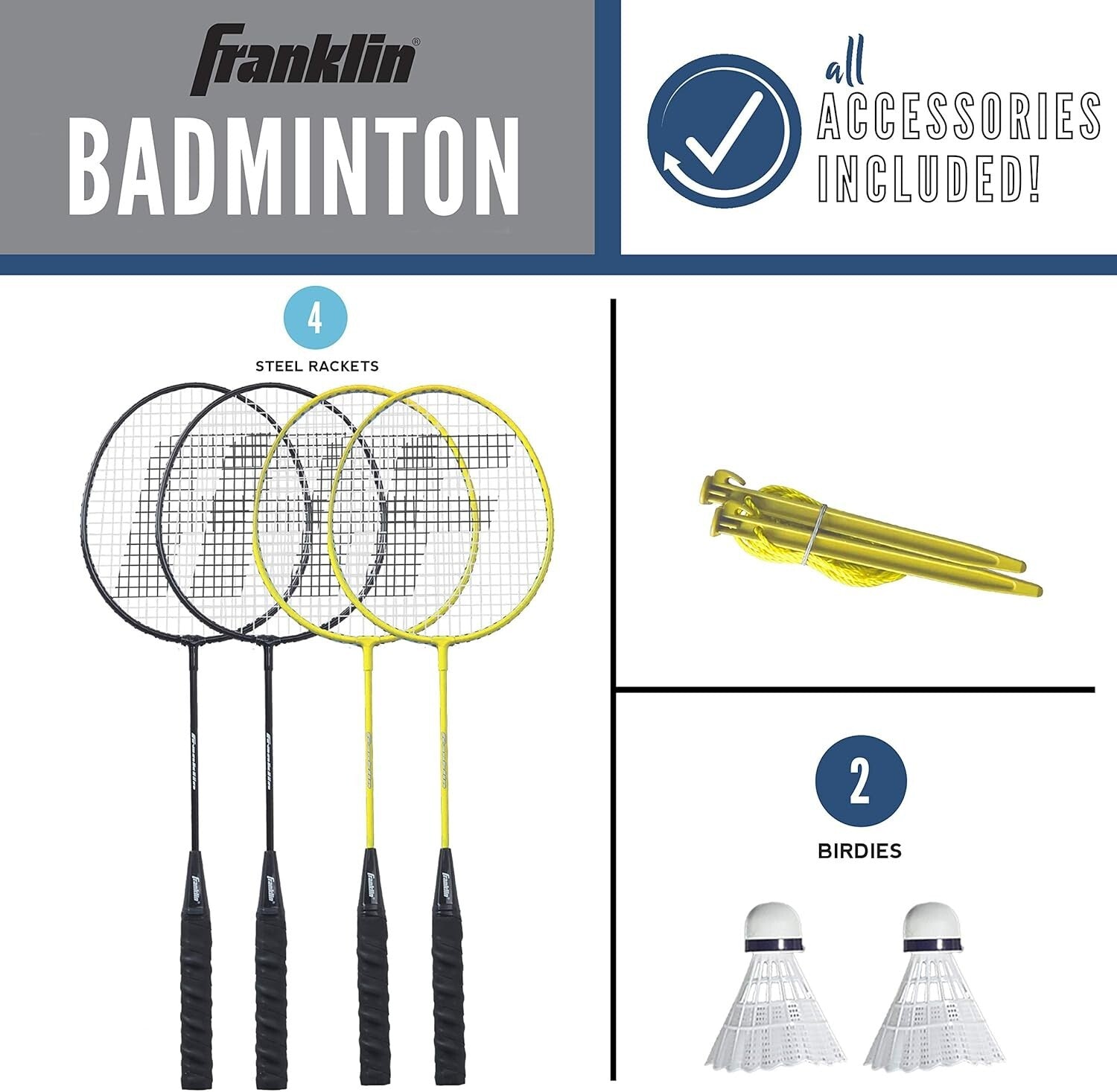 All-in-One Badminton Set: Rackets, Birdies, Net & Accessories for Outdoor Fun
