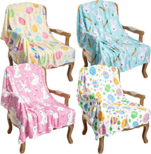 Load image into Gallery viewer, Colorful Easter Blanket Set of 4 - Soft Flannel Cozy Throws for Any Occasion
